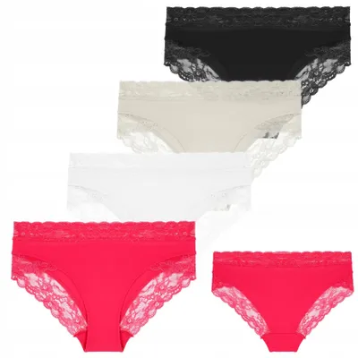 Produktbild von Damenunterwäsche - Slips Damen Größe XL - Damenslips Spitze 4 Stück - Damenwäsche Set -  fur Damen