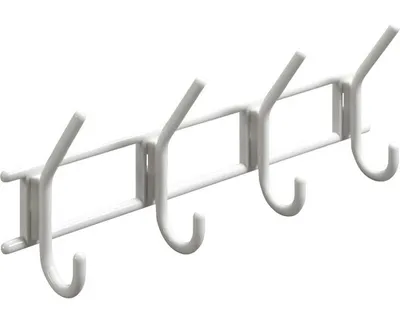 Produktbild von Hettich Garderobenhaken 4 Haken 37,0 x 15,0 x 7,0 cm weiß