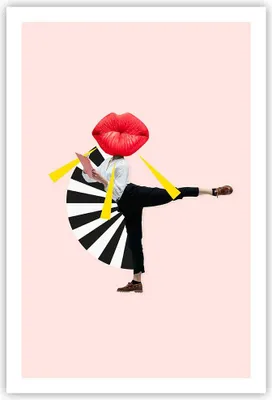 Produktbild von Poster - Poster ohne Rahmen - Grafik Mund Mann - 61x91,5 cm - Wand Bild - Wanddeko - Wandbilder - Kunstposter - Wandposter - Bilder - Kunstdruck - Wanddekoration - Wandbild - P2XPA61x91-4559
