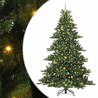 Image de Sapin de Noël artificiel pliable, vert, 240 cm, en PVC et acier