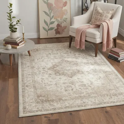Obrázek produktu pro Pratelný koberec 120 x 170 cm s vintage vzorem, protiskluzový