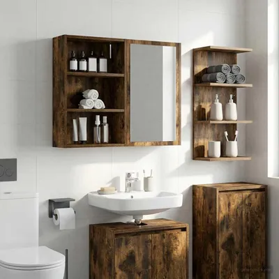 Produktbild von vidaXL Badezimmer-Wandschrank Geräucherte Eiche 40 x 16 x 62,5 cm