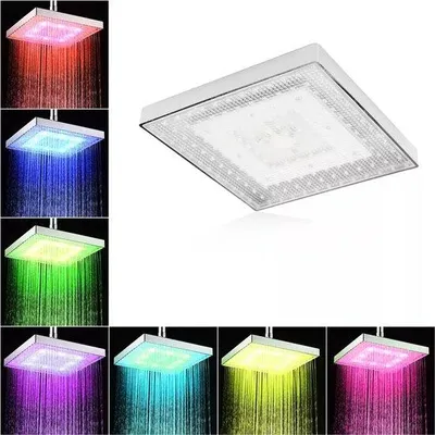Immagine prodotto di Soffione doccia a pioggia a LED, 8 pollici, con cambio di colore