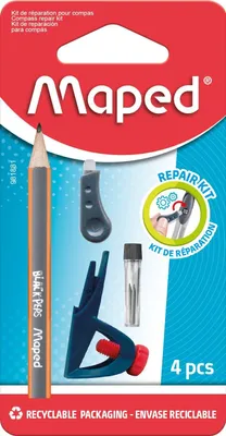 Immagine prodotto di Set di riparazione per compassi Maped, 4 pezzi, in confezione blister