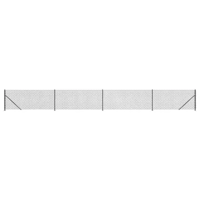 Produktbild von vidaXL Maschendrahtzaun mit Bodenflansch Anthrazit 0,8x10 m