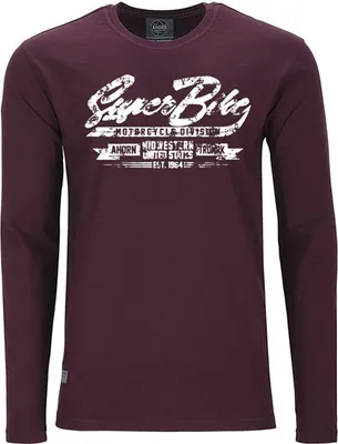 Produktbild von Übergrößen Longshirt Super Bike weiß AHORN SPORTSWEAR Maroon Red 6XL