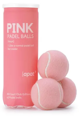 Imagen del producto de Pelotas de pádel, juego de 3 unidades, color rosa, para tenis de pádel