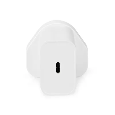 Produktbild von Nedis Netzladegerät - 20 W - PD3.0 20W - 1.67 A / 2.22 A / 3.0 A - Anzahl der Ausgänge: 1 - USB-C - Automatische Spannungswahl - Weiss