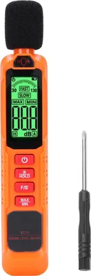 Obrázek produktu pro Hlukoměr s váženým podsvíceným displejem, přenosný decibelový tester hluku pro staveniště