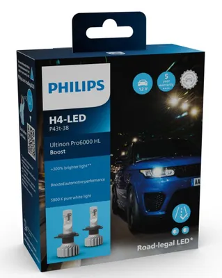 H4 PHILIPS LED Ultinon Pro6000 Boost Scheinwerfer Birnen MIT ZULASSUNG PKW Auto – Produktansicht