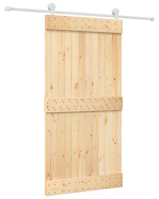 Obrázok produktu pre Posuvné dvere v prírodnej a bielej farbe, 100 x 210 cm, masívna borovica