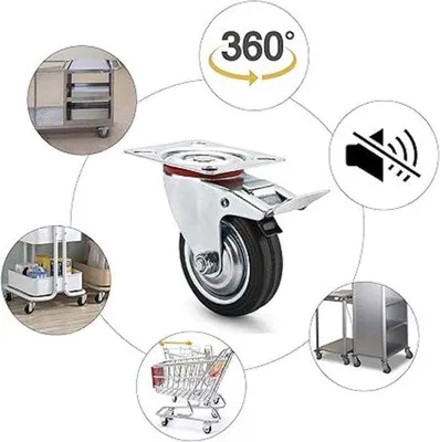 Zdjęcie produktu dla Kółka do ciężkich ładunków / kółka transportowe do mebli – gumowe kółka do dużych obciążeń – kółka transportowe do mebli o nośności 300 kg
