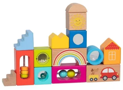 Image de Jeu de cubes en bois Goki multicolore jouet éducatif pour enfants