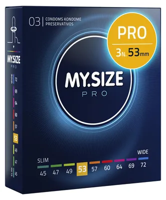 Immagine prodotto di MY.SIZE PRO Preservativi Elite taglia 3, 53 mm, 3 Pezzi, vestibilità perfetta e dimensioni adatte a tutti