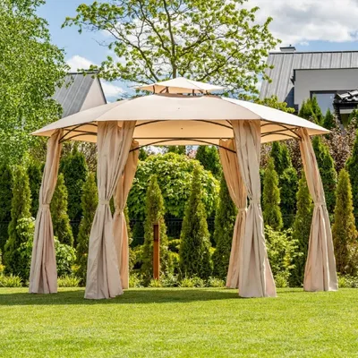 Produktbild von Casa Padrino Luxus Pavillon Beige 360 x H. 270 cm - Garten & Terrassen Möbel