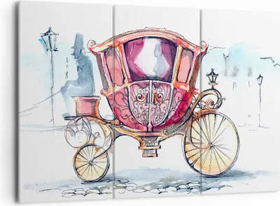 Produktbild von Bild auf Leinwand - Leinwandbild - Wagen antik Eleganz - 165x110cm - Wand Bild - Wanddeko - Leinwanddruck - Bilder - Kunstdruck - Wanddekoration - Leinwand bilder - Wandkunst - CE165x110-2983