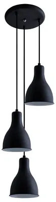 Produktbild von Pendelleuchte Hängelampe Esszimmer Küchenlampe Hängend Esstischlampe E27 Lampentyp 3-flammig Farbe Schwarz-Weiß