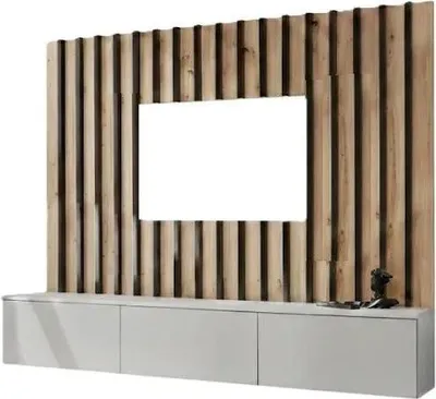 Zdjęcie produktu dla Szafka RTV VERTI 180 perla gray + panel ścienny