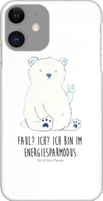 Produktbild von Mr. & Mrs. Panda Iphone 11 Handyhülle Eisbär Faul - Weiß - Geschenk, Teddybär, Handy Schutzhülle, Cover, XR, Entspannen, Nordpol, Bär, Arbeit, Hülle, Homeoffice