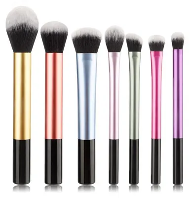 Zdjęcie produktu dla Zestaw pędzli do makijażu Technique Pro Rainbow Pastel, 7 sztuk, kolorowe pędzle kosmetyczne do twarzy i oczu