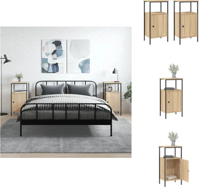 Immagine prodotto di vidaXL Comodini 2 pezzi rovere Sonoma 41x31x80 cm Materiale a base di legno - Comodini
