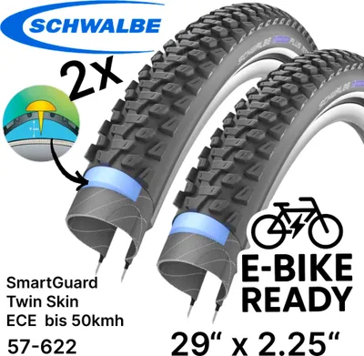 Produktbild von 2x Schwalbe Marathon Plus MTB Ebike SG 29x2,25" 57-622 E-50 Reflex Pannenschutz Reifen