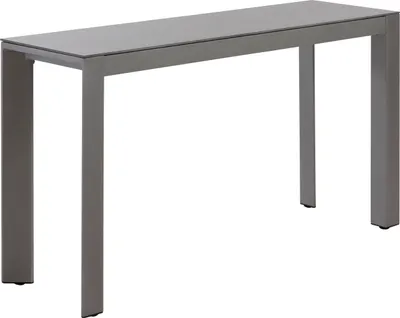 Produktbild von Dehner Gartentisch Chicago, schmaler Balkontisch, bis zu 6 Sitzplätze, 133.5 x 75 x 42 cm, Aluminium / Stein, grau