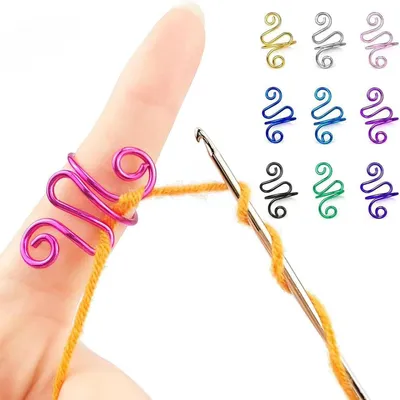 10er Set verstellbare Fingerhüte aus Metall für Häkeln und Stricken