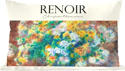 Produktbild von MuchoWow® Zierkissen Sofakissen Wohnzimmer Dekokissen 60x40 cm Gemälde - Renoir - Blumenstrauß - Kopfkissen - Polster mit Foto