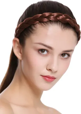 Produktbild von WIG ME UP Geflochtenes breites Haarband Rotbraun CXT-005-033