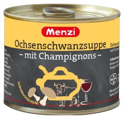 Zdjęcie produktu dla Menzi zupa ogonowa extra rafinowana z czerwonym winem 800ml