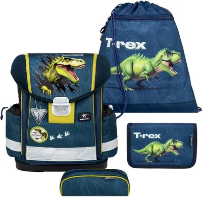 Produktbild von Belmil Classy ergonomisches Schulranzen-Set 4-teilig "King Dino" mit Brustgurt