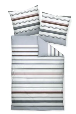 Produktbild von Janine Design Mako-Satin Bettwäsche-Garnitur J.D. 87094 Farbe platin naturell Größe 135x200 + 80x80 cm
