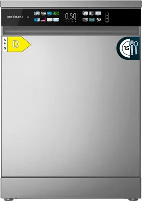 Obrázek produktu pro Cecotec Bolero Aguazero 6210 Inox D, Stojací, Plná velikost (60 cm), Nerezová ocel, Dotyk, Zásuvka, 15 jídelních sad