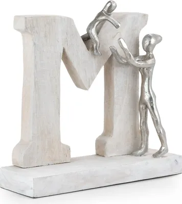Produktbild von Moritz Skulptur Mutter und Kind | Tochter | Sohn | 26 x 8 x 24 cm | Mom and Child | Deko Aufsteller | Famielien Dekoration | Buchstabe