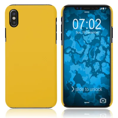 Produktbild von PhoneNatic Case kompatibel mit Apple iPhone Xs - Hülle gelb gummiert Hard-case Cover