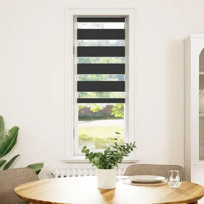 Immagine prodotto di vidaXL Tenda a rullo doppia Nero 40x150 cm Larghezza tessuto 35,9 cm Poliestere