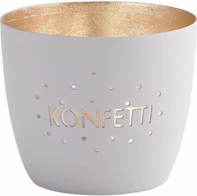 Immagine prodotto di Gift Company Windlicht Madras Konfetti M, Teelichthalter, Kerzenhalter, Eisen, Grau, Gold, 8.5 cm, 1091104077