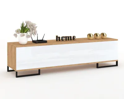 Produktbild von TV-Lowboard Fernsehschrank SIMPLY STEHEND Craft Eiche/Weiß Hochglanz 120cm
