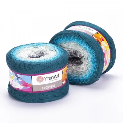 Produktbild von YarnArt Flowers 289 – Ombré Farbverlaufsgarn, 1000m, 4-fädig, ideal für Tücher & Schals