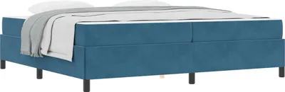 Produktbild von Bettrahmen mit Matratze Dunkelblau 200 x 200 cm Stoff