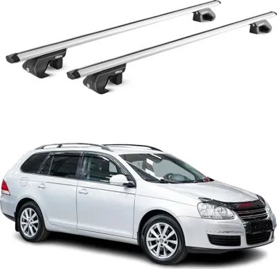 Produktbild von Dachträger Grundtäger für VW Golf VI Kombi 2010-2013 5 tür 90kg Alu Grau 2x ABE