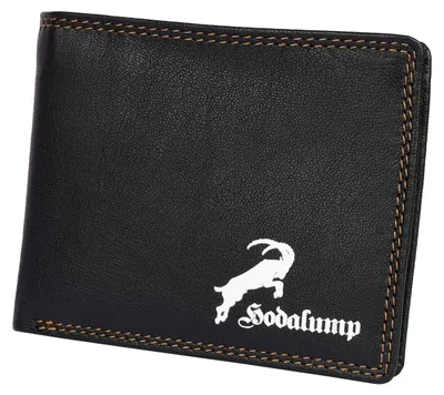 Produktbild von Hodalump Echt-Leder Geldbörse - Geldbeutel für Damen und Herren mit RFID-Schutz - Portmonee mit Münzfach in Schwarz