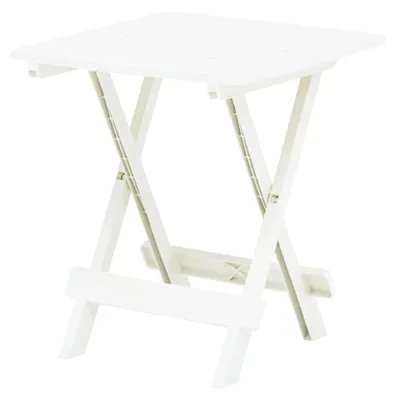 Produktbild von Gartentisch Klappbar, Esstisch, Couchtisch, Balkontisch, Balkonmöbel Kleiner Balkon, Balkon Tisch, Beistelltisch, Weiß 45x43x50 cm Kunststoff