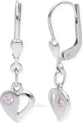 Produktbild von JuwelmaLux Kinderohrringe Herz in Silber 925 mit Zirkonia Pink JL20-06-0430
