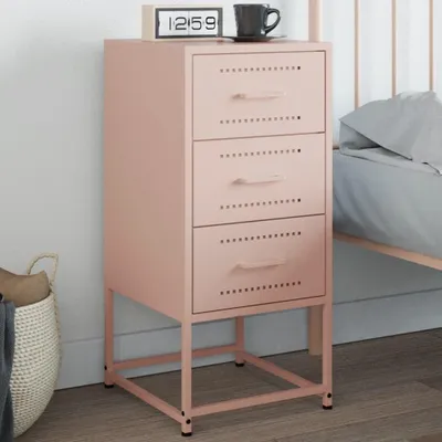 Immagine prodotto di vidaXL Comodino rosa 36x39x78 cm in acciaio