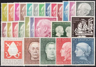 Produktbild von BRD Bund Jahrgang 1954 postfrisch ** komplett Nr. 177-203