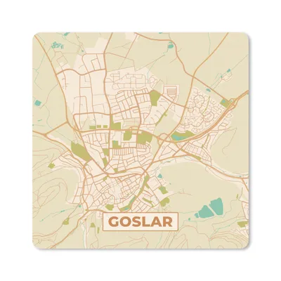 Produktbild von MuchoWow® Mauspad Mousepad Goslar - Karte - Vintage - Stadtplan 20x20 cm - Mousepads - Maus Mat - Pad - Mausunterlage - Desk Mat - Bureauartikeln