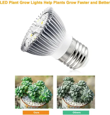 Imagen del producto de Lámpara de cultivo para plantas con casquillo E27, bombilla de espectro completo para el crecimiento de plantas, ideal para macetas con suculentas