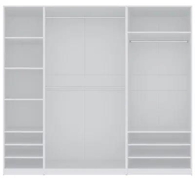 Produktbild von Marmex Kleiderschrank TRES M Weiß ohne Türen für Schlafzimmer 230x206x51cm